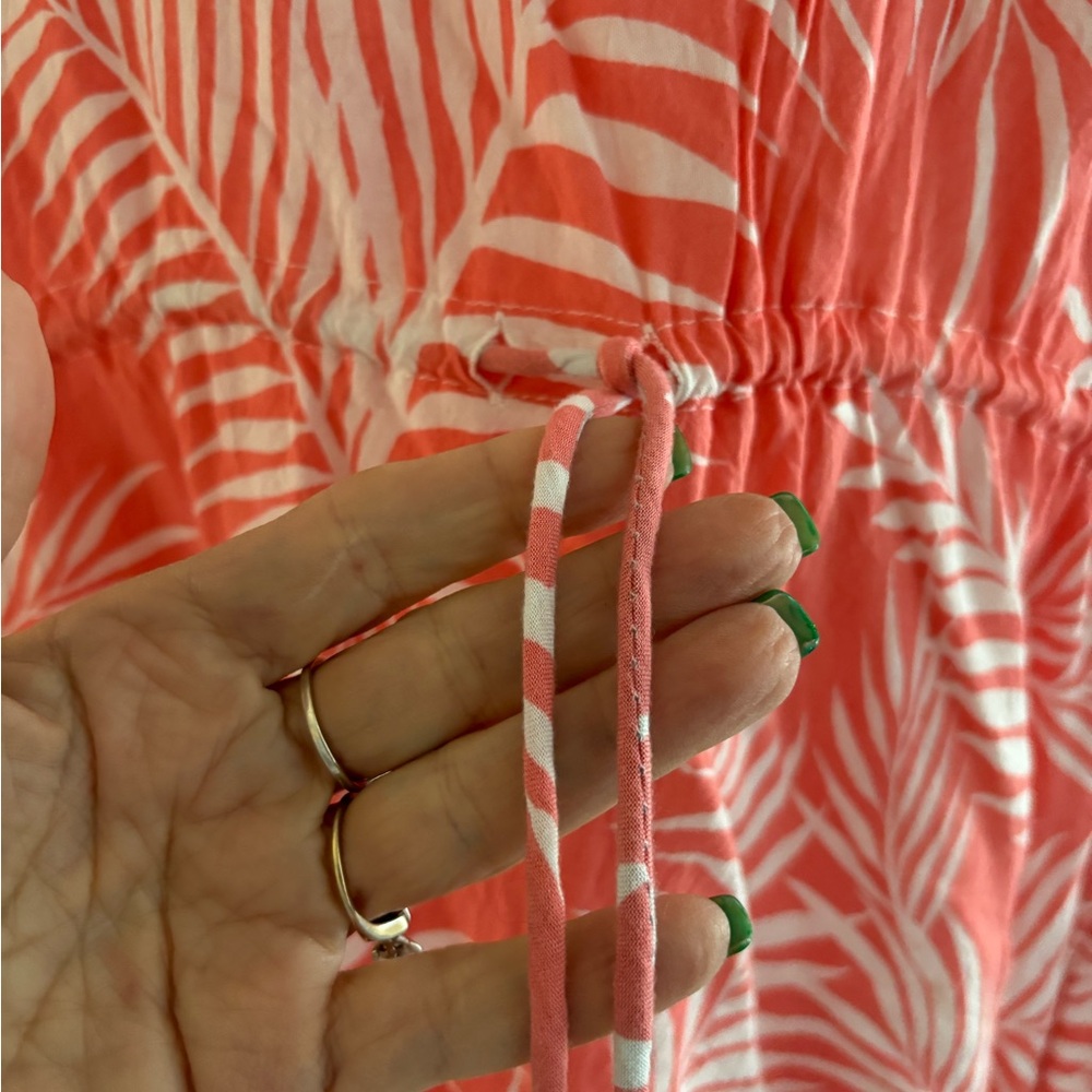 Cleobella Coral Palm Print Women's Swim Cover-Up. - Picture 3 of 5